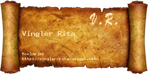 Vingler Rita névjegykártya